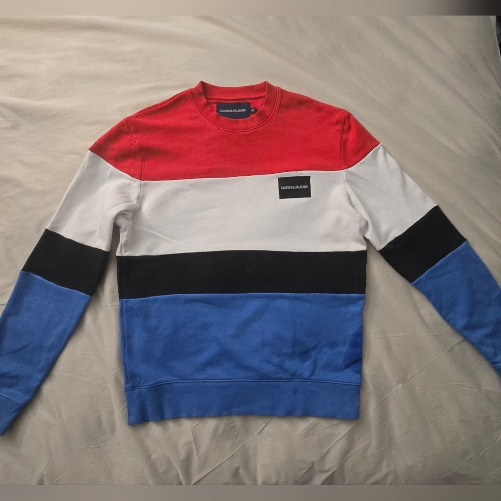 Colorful Men's Calvin Klein Striped Sweater